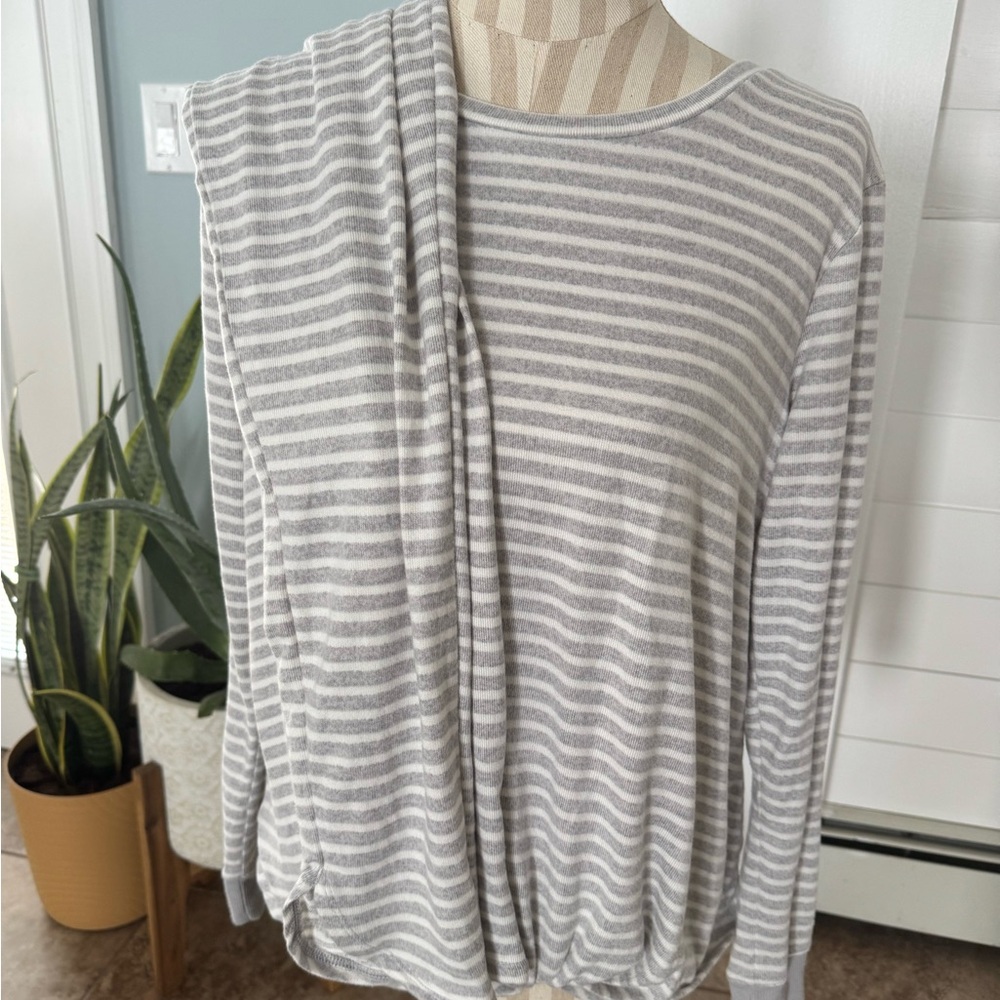 Gray Striped Pajama/Lounge Set